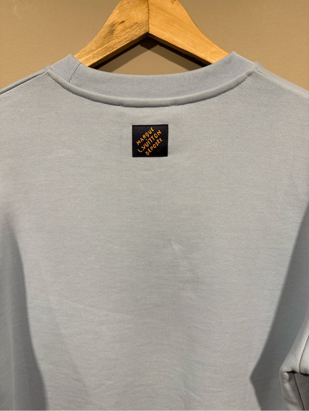 Louis Vuitton Light Blue Script Logo mens Crewneck Sweatshirt image 5